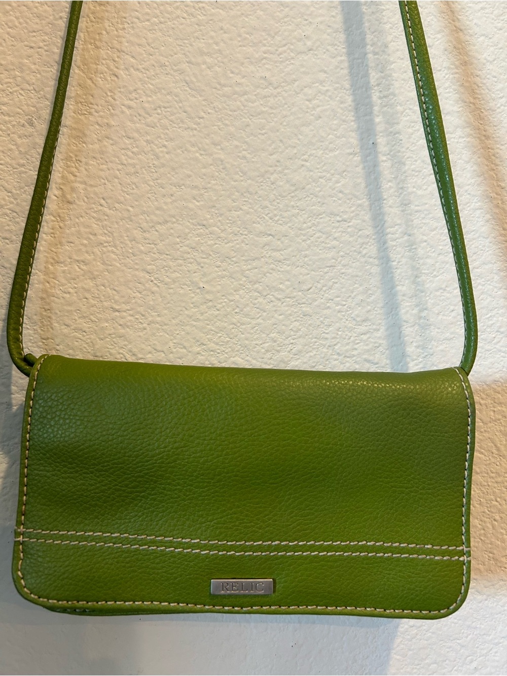 Relic Lime Green Leather Crossbody Bag